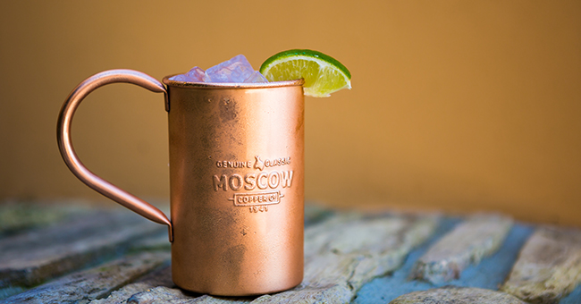 Set of 2 brand new moscow mule mugs annodized copper Smirnoff vodka 